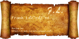 Frank Lóránt névjegykártya