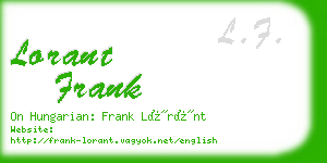 lorant frank business card